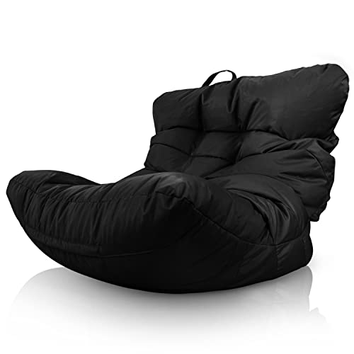 Aiire Luxuriöse Sitzsack-Modelle, Riesen-Sofa, XXL, modernes Design, große Bean Bag Chair mit Füllung, für Erwachsene oder Jugendzimmer, Schwarz Cover