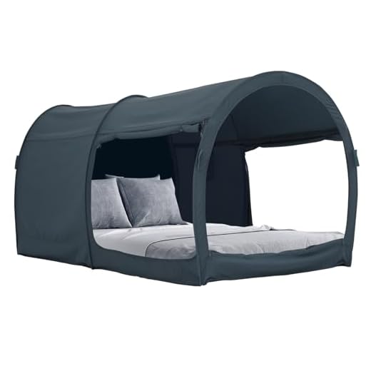LEEDOR Bed Tent Dream Tents Bed Canopy Shelter Cabin Indoor Privacy Warm Breathable Pop Up Full Size for Kids and Adult Patent Pending PitchBlack(Mattress Not Included)