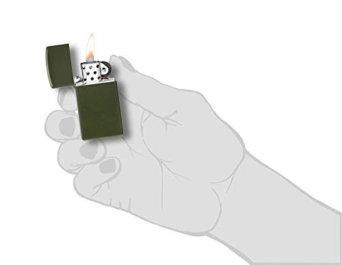 Encendedor Zippo Slim Verde Mate de Bolsillo miniatura 5