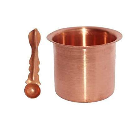 Traditional Handcrafted Copper panchapatra panchpathiram panchapalli for Pooja/Worship -panchamurt