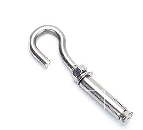 8X NUZAMAS M6 Expansion Screw Bolts Hook 304 Stainless Steel Anchor Bolts with Open Hook Sleeve Screw for Wall Masonry Concrete Expansion Heavy Duty Bolts - Image 3
