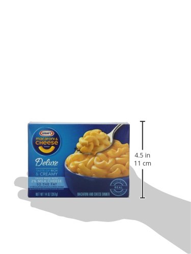 Kraft Deluxe Macaroni and Cheese Made with 2% Milk Cheese Meal (14 oz Boxes, Pack of 6)