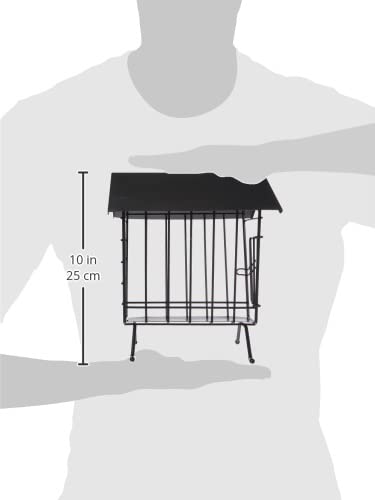 Trixie 60909 Heuraufe zum Aufstellen mit Dach, 20 × 23 × 20 cm, schwarz, 1 Stück (1er Pack)