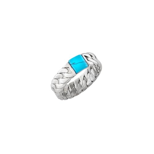 Breil Gioiello TJ3566 collezione CARVIN, ANELLI da UOMO in ACCIAIO, PIETRE NATURALI colore ARGENTO misura SMALL con TURCHESE