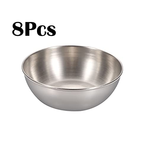 Mggi 8 Pack 3.3Inch Stainless Steel Sauce Dishes Round Mini Individual Saucers Bowl, Seasoning Dishes Sushi Dipping Bowl Appetizer Plates, For Sushi,Side Dishes,Dessert,Tomato Sauce,Soy,Bbq - Silver #TOP1