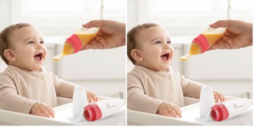 Image of R for Rabbit First Feed Food Feeder for Kids, 90ml Capacity, Premium Soft Silicone Spoon Food Grade BPA Free Material for Kids of 12+ Months (Red) (Pack of 2)