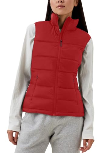 Puffer Vest Women Zip Up Sleeveless Stand Collar Outerwear Vest Puffy Warm Lightweight Winter Jacket Coat