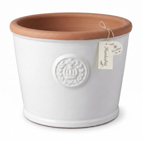 Teramico Pflanzgefäß Provence Keramik frostfest (Weiß, 36cm x 28cm)