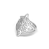 YILUOCD Witches Knot Ring for Women Stainless Steel Witchcraft Celtic Amulet Ring Quaternary Celtic Knot Ring Vintage Jewelry Gift for Women (10)
