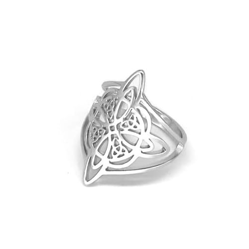 YILUOCD Witches Knot Ring for Women Stainless Steel Witchcraft Celtic