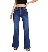 FLYING BANANA Women's High Rise Wide Leg Baggy Stretchy Flare Bell Bottom Denim Jeans