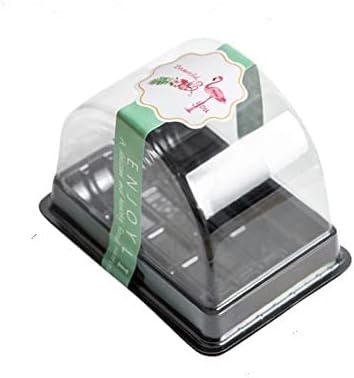 20/50/100pcs Half Moon Shape Plastic Moon Cake Packaging Box Moon Egg-Yolk Puff Container Transparent Gift Box Party Supplies (Box,50pcs)