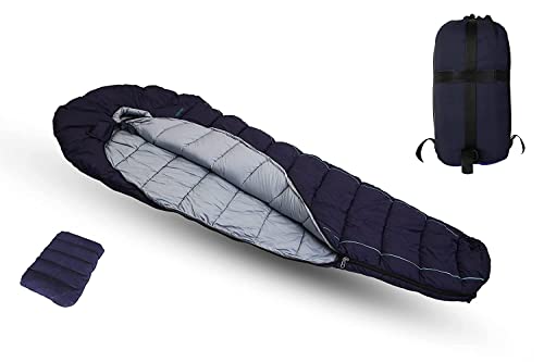 Sleeping Bag and Inflatable Air Pillow for Camping Mountain Hiking Beaches and Train Travel, Camping, Bikers, Hikers and Trip Lovers for Men and Women Unisex