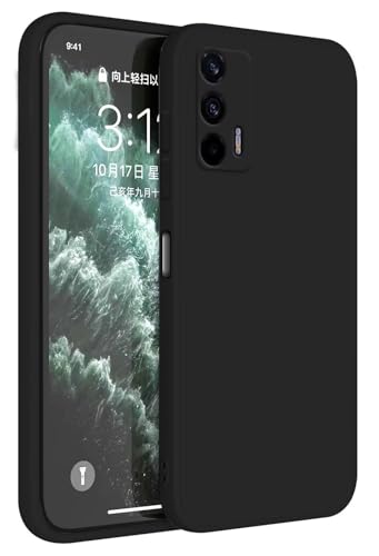 Topme Funda para Realme GT 5G (6.43' Inches) Carcasa Caja Case Estuche, Funda Protectora de Piel de Silicona TPU - Negro