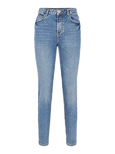 Preisvergleich Produktbild PIECES Female Mom Jeans Aufschlag an Ärmelbündchen SMedium Blue Denim
