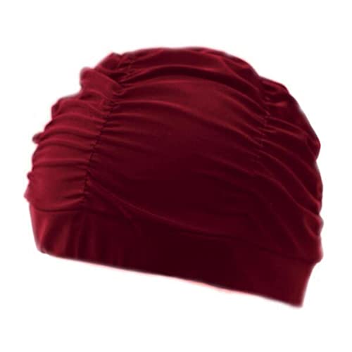 Bonnet de bain stretch et drapé en nylon souple pour cheveux longs