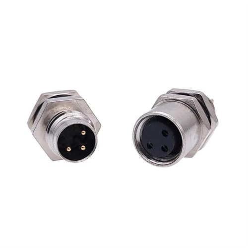 Conector M8 macho de 3 pines con roscado para montaje trasero en panel 4
