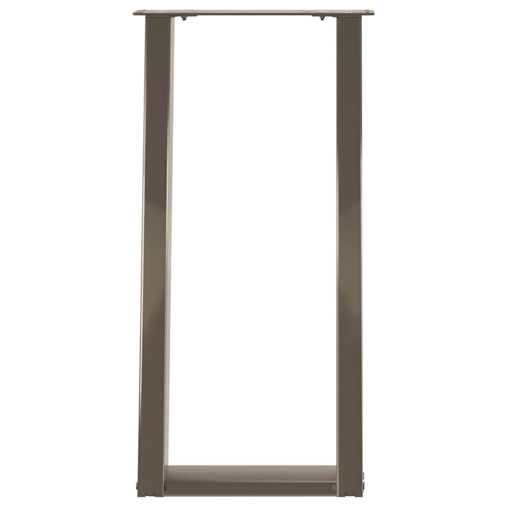 Nogi do konsoli stołowej 2 sztuki ze stali naturalnej 28 x 72-73 cm | Regulowane nóżki, 80 stopni nachylenia, wspornik narożny zapobiegający przewróceniu, śruby w zestawie