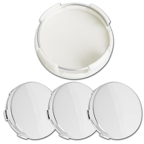ME 2.6Inch 65MM Wheel Center Caps for Ford Expedition Explorer Ranger F150 Rim Hub Caps FL34 1A096, Pack of 4 (Chrome, Outer 65MM, Inner 61MM)