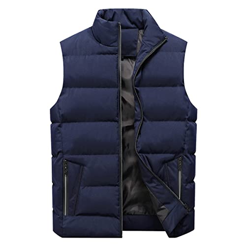 YOUTHUP Gilet da Uomo Inverno Senza Maniche Cappotto Antivento Caldo Spesso Vest, Blu LHB-01, M