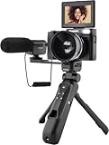 AgfaPhoto Realishot VLG 4K Kit Vlogging   Caméra 24MP, Vidéo 4K, Ecran LCD 3'', Zoom Numérique 16X, Capteur CMOS, Batterie Lithium   Noir