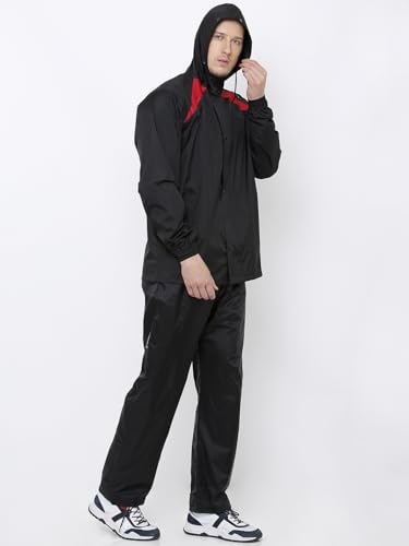 Image of Rain Coat for Men,Waterproof Raincoat with Polyester Jacket & Pants
