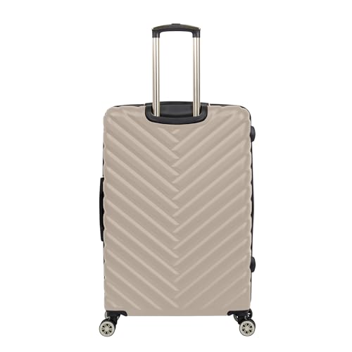 Image of Kenneth Cole REACTION Women's Madison Square Hardside Chevron Expandable Luggage, Taupe, 28-Inch Checked, Kenneth Cole Reaction Women's Madison Square Hardside Chevron Expandable Luggage