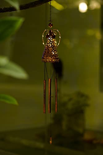 Chuangfeng Solar Angel Wind Chime Garden Decor Memorial Wind Chime Angel For Patio Garden And Home Decor Total Height 35 Inches #TOP2