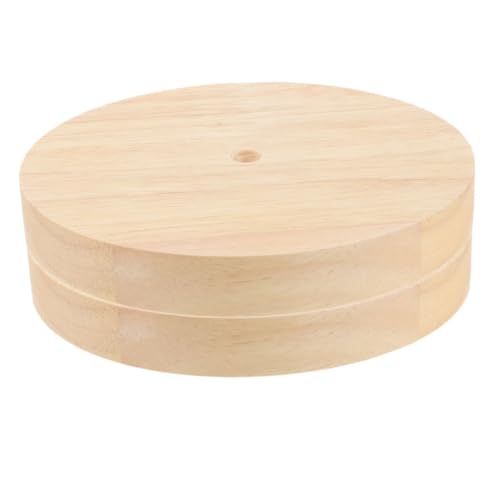 ARTIBETTER 2Pcs Wooden Lamp Base Round Display Stand DIY Light Holder for Homes Offices Sturdy Solid Wood Design for Artistic Decor Stability