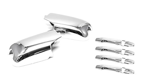 SIZVER Chrome Door Mirror+Handle Covers for 2009-2015 Honda Pilot -Fit with Turn Signal only-