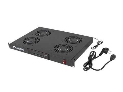LANBERG Pannello Ventola LCD 4 Ventole Termostato 230 V 1U Rack 19 Nero