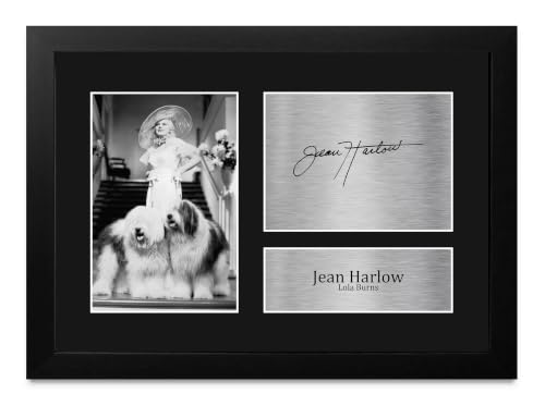 Jean Harlow autógrafo impreso y foto enmarcada A4 de la película Bombshell Lola Burns