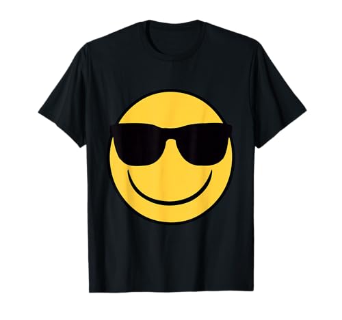Lunettes de Soleil rétro Emoji Officielles Visage Souriant Jaune T-Shirt