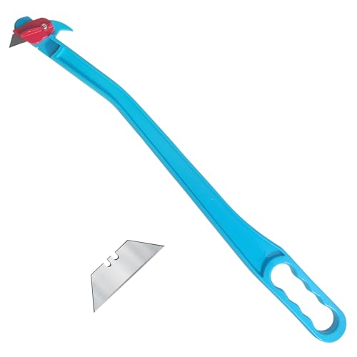 29 Hay Knife Tool Large Handle Hayknife Bale Twine Cutter Round Bale Hay Net Wrap Cutter with Hay Hook Ideal for Frozen Hay Bales Livestock Farm knives for Feed & Fertilizer Bags Blue