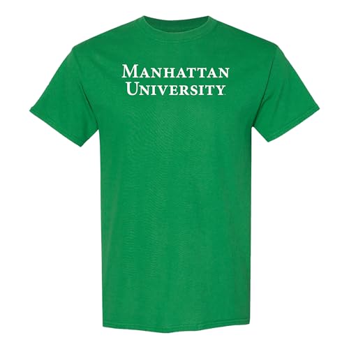 AS01 - Manhattan University Jaspers Basic Block T Shirt - Large - Turf Green
