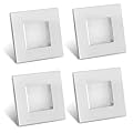 Dream lighting LED Square Recessed Down Lights for RV Trailer Camper Interior Lighting 12volt 3.0W Chrome Shell Pack of 4