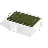 Akwarium Akwarium dla ryb domowych, zbiornik na żółwie, specjalny pojemnik, pudełko do karmienia z przesuwaną pokrywą do ekspozycji na biurku(Green,27x17.5x14.5cm)
