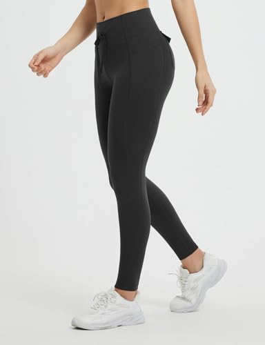 baleaf Womens Cargo Leggings with Pockets Drawstring Tummy Control Scrunch Butt 7/8 Ankle Petite Yoga Pants Running2