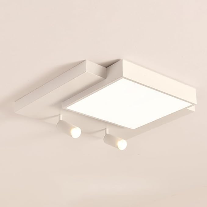 Plafonnier LED moderne blanc orientable 270 degrés et lustre de plafond dimmable pour chambre