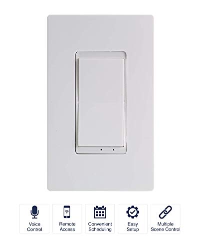 Nsi Industries Tork Wfih1 Smart Switch - Indoor Standard Wi-Fi In-Wall Switch - Compatible With Alexa And Google Assistant - Remote Control/Access With Smartphone/Tablet App - No Hub Required #TOP1