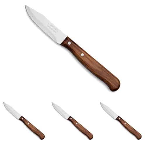 Arcos Serie Latina, Cuchillo Mondador, Hoja de 65 mm, Mango Madera (Paquete de 4)