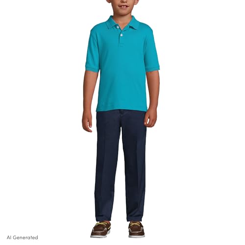 Image of Lands' End School Uniform Kids Short Sleeve Interlock Polo Shirt