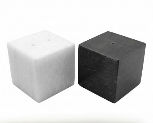 Fox Run Mini Marble Salt and Pepper Shaker Set, Set of 2 Cube Seasoning Shakers, 1.8" x 1.8"
