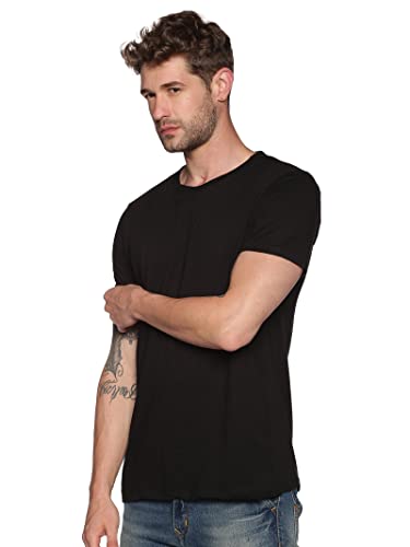 Image of Solid Men Round Neck White T-Shirt
