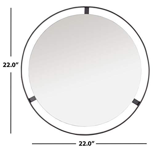 Safavieh Home Radlin Matte Black Round 22-Inch Decorative Accent Mirror #TOP3