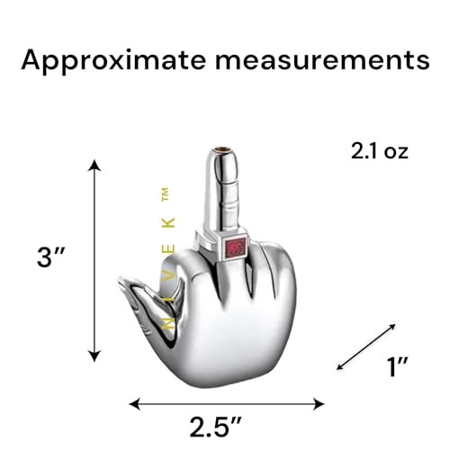 Encendedor Novelty NIVEK Middle Finger Plateado miniatura 3