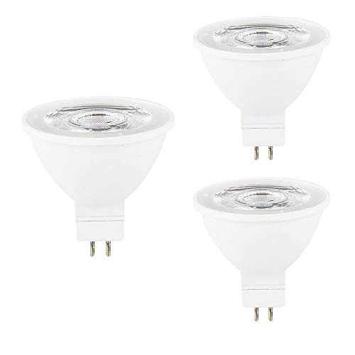 ZRJIA GU5.3 MR16 Bombilla LED 6W AC 230V blanco cálido 3000K Lámpara halógena 60W equivalente, lámparas base GU5.3 6W, sin parpadeo, 600LM no regulable 120 ° 3 piezas