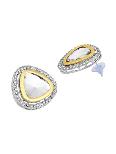 Image of ASMITTA Jewellery White Kundan Pearl Choker Necklace Set for Women with Earrings Bridal Jewellery Set for Wedding & Traditional