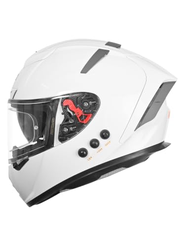Image of HEADFOX H4 BRO1 Bluetooth Helmet for Men | DOT Certified Full Face Bike Helmet with Strap-On Bluetooth | Calls, Music, Voice Assistant | Matte & Glossy
