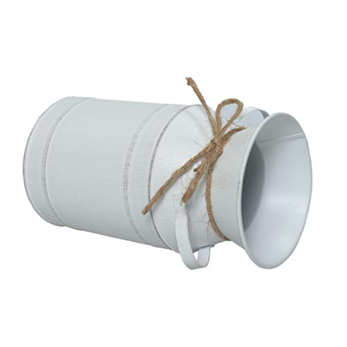 Rustic-Shabby-Chic-Vase-White-Small-Vintage-Metal-Milk-Can-Vase-Pitcher-Wedding-Decorative-Flower-Vase-Farmhouse-Home-Decor Rustic Shabby Chic Vase White Small Vintage Metal Milk Can Vase Pitcher Wedding Decorative Flower Vase Farmhouse Home Decor